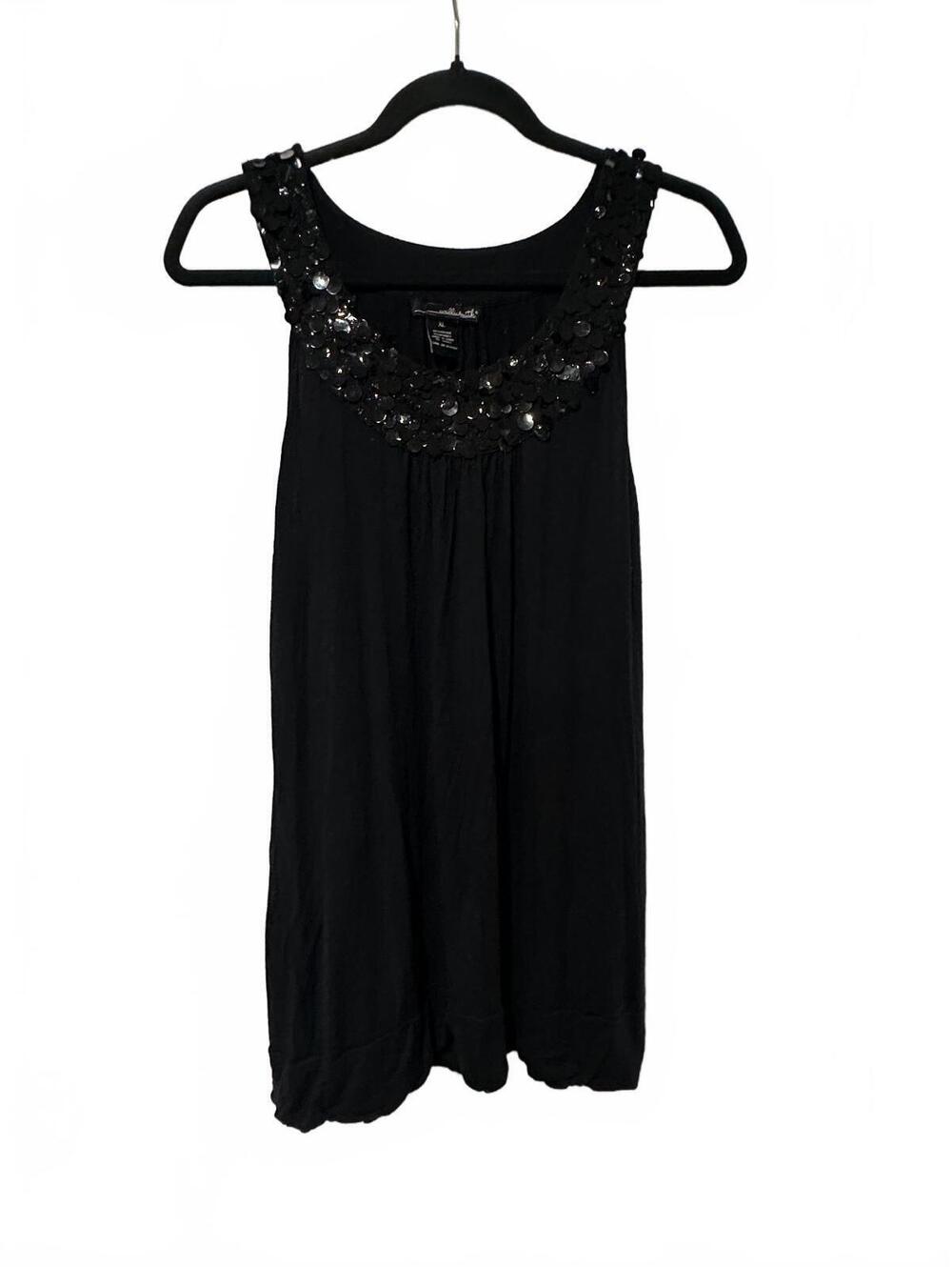 Y2K Black sequin embellished sleeveless top